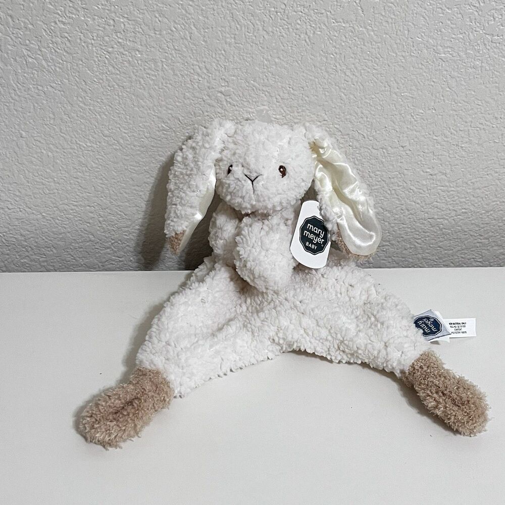 Mary Meyer Oatmeal Bunny Lovey Rabbit Security Blanket Lovie Sherpa Satin NWT
